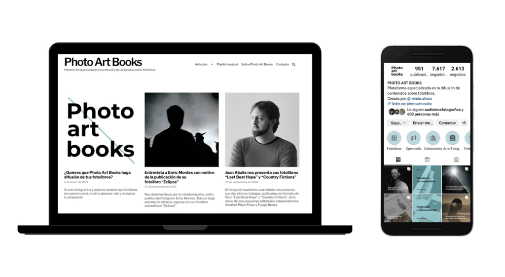 Web y perfil de Instagram de Photo Art Books.